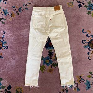 White Levi's 501 Button-Fly Jeans